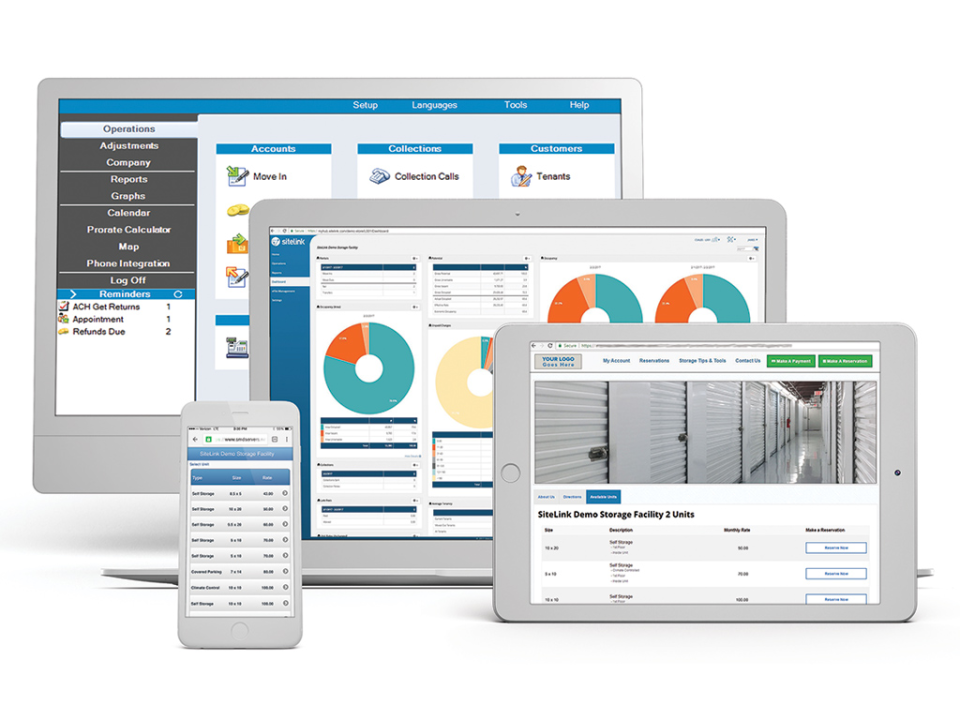screenshot of SiteLink Web Edition